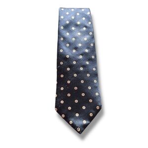 Alberto Zerra Vintage Men's Silk Polka Dot Tie Navy Cream